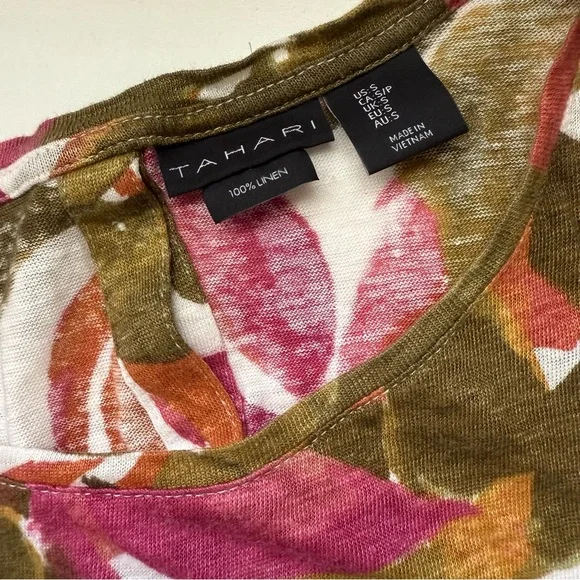 Tahari Multicolor Leaf Print Blouse - Picture 2 of 7